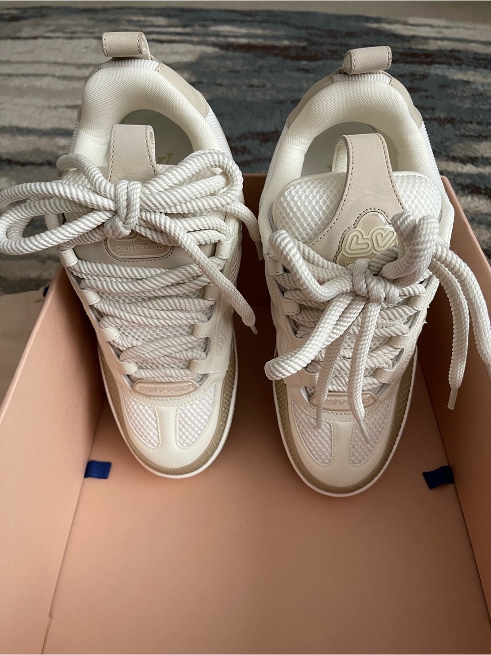 Louis Vuitton Cream and White Women's Skate Sneakers